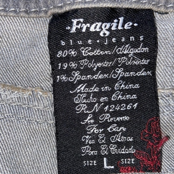 Fragile brand skinny jeans, in Dusty gray w/ cool stitching on back pockets. - Picture 2 of 7